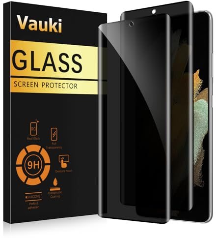 Vauki 2 Stück Sichtschutz Schutzfolie für Samsung Galaxy S21 Ultra 5G Schutzglas,9H Härte Privacy Displayschutzfolie,Privatsphäre Anti-Spy Bläschenfrei Kratzfest Blickschutzfolie,6.8