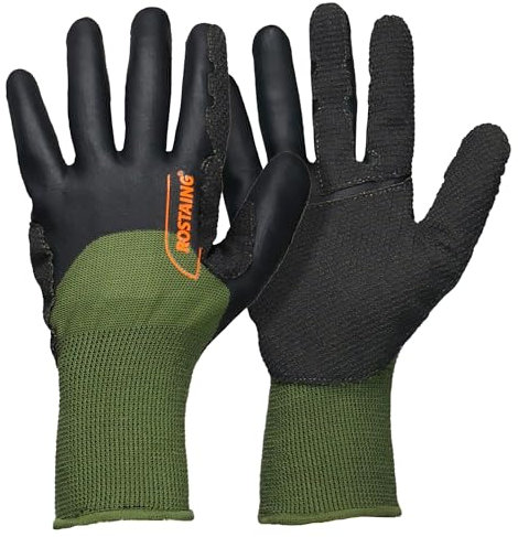 ROSTAING Gants SARMENT - Protection pour la Taille et le Tirage des Bois de Vigne - Protection Idéale par Temps Froids et Humide - Pour l'Arboriculture - Kaki et Noir