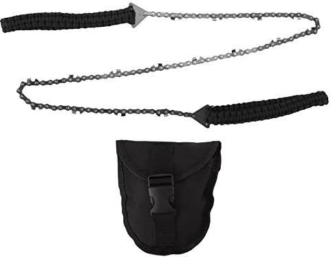 Tronçonneuse De Camping Durable 36 Pouces En Acier Au Manganèse Noir 49 Nœuds Scie à Main à Chaîne Pliante Parfaite Pour le Jardin, L'exploitation Forestière Et L'élagage Outil Fiable Pour les Amateur