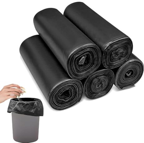 Sacchetti per rifiuti biologici – 100 pezzi compostabili 20 l, 5 rotoli, smontabili per cucina, ufficio, soggiorno, 50 x 60 cm (nero)