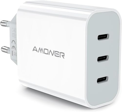 USB C Ladegerät 35W, 3-Port USB C Netzteil/Stecker/Adapter, Schnellladegerät Kompatibel iPhone 17 16 15 14 13 12 11,PD3.0 Samsung S23/S22, Xiaomi, Google Pixel 7/6, iPad Power Adapter