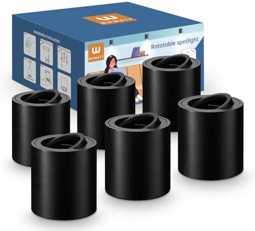 wowatt 6 Packs Faretti Led Soffitto Nero, Faretto da Soffitto Orientabili, con Attacco GU10, Faretti Soffitto in Alluminio, Ø 80 * 85mm, Senza lampada GU10