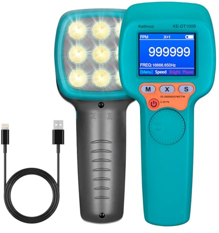 Kethvoz stroboscope manuel numérique LED 1500 lux sans contact compteur de vitesse industriel DT100B pour turbines HVAC machines d'impression