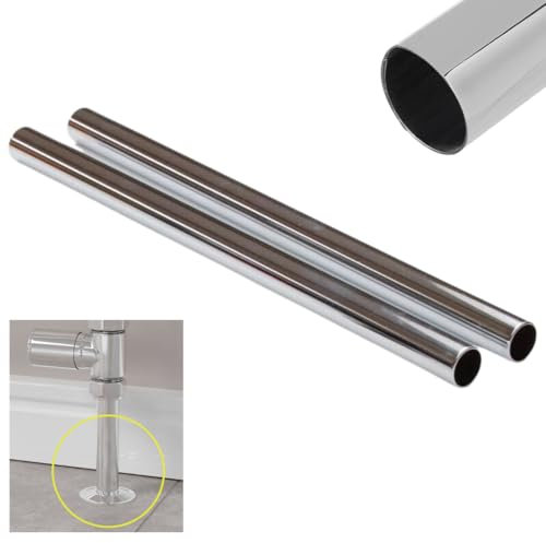 Citystores® 2 Pack Chrome Radiator Sleeves Pipe Covers 15mm x 20cm
