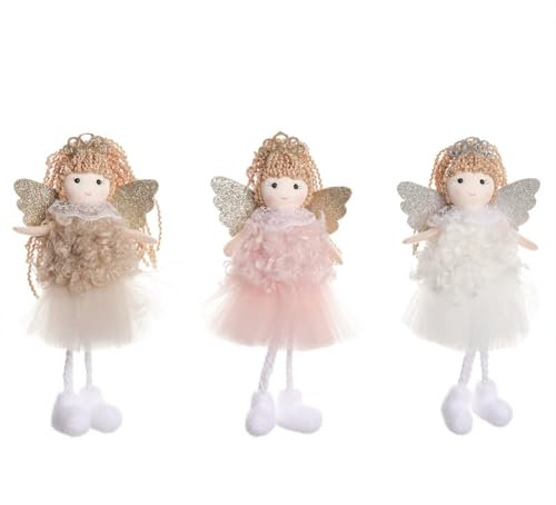 3 Stücke Weihnachtsbaum Anhänger, Weihnachten Engel Anhänger Weihnachten Hängende Verzierung Engel Puppen Weihnachtsengel Hängende Dekoration Weihnachtsanhänger für Weihnachtsbaum Dekoration