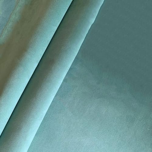 Velveton Velvet Fabric Upholstery Soft Material Cushion Throw Curtain Craft (Duck Egg, Metre)