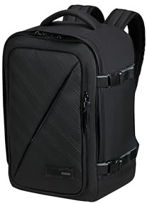 American Tourister Take2Cabin, bolsa de cabina Ryanair, 40 x 25 x 20 cm, 24 L, 0,50 kg, equipaje de mano, mochila de avión en forma de subsuelo, edición negra (edición negra)