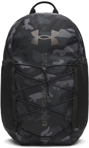 Under Armour Unisex Hustle Sport 6.0 Backpack, Zaino palestra idrorepellente per sport e atletica, Zaino sportivo con resistente fondo rivestito,Black/Black/Metallic Black,OSFM