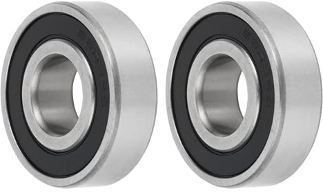 A ABSOPRO 2 Stück 6203/16-2rs Rillenkugellager P6 16x40x12mm Kugellager Geschmierte Lager Doppelgummilippe Schwarz Silberfarben Scooter Skateboard Rad Artikelaustausch