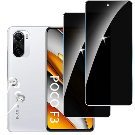 LYPHPE 2 Piezas Protector Pantalla Privacidad para Poco F3, Cristal Templado Anti Espía, Anti-Arañazo, Sin Burbujas, 9H Dureza, Privacy Screen Protector