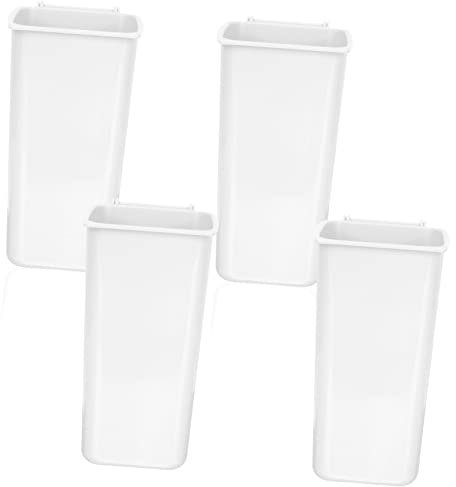 Alipis Lot De 4 Petites Poubelles De Table Compactes Blanches En Plastique Couvercle, Poubelles De Bureau Multifonctions, Adaptées Au Bureau, La Cuisine Et Chambre