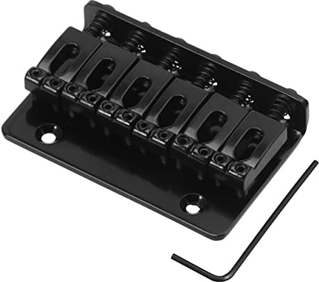 Hoement Gitarren Sattelbrücke 65mm Feste Brückenplatte mit Schrauben und Werkzeug für E-Gitarre Langlebig Installieren Verstellbar Gitarrenzubehör