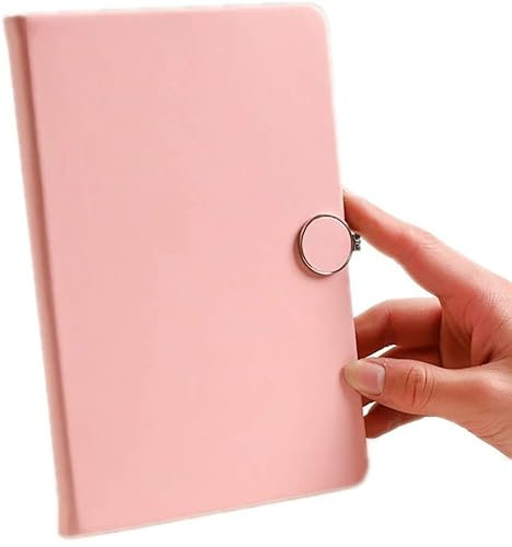 Notizbuch Nachfüllbar Tagebuch PU-Leder-Notizbuch, Nachfüllbar, 6 Runde Ringbuchhüllen for A5-Füllpapier, Persönliches Leder-Tagebuch Mit Magnetischer Schnalle Reisetagebuch Universitäts Notizen(C)