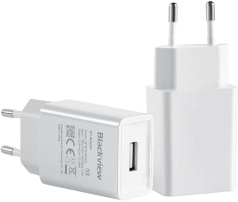Blackview Caricatore USB A 10W, Caricatore Compatto per Smartphone, Tablet e Altri Dispositivi, Sicuro e Affidabile, Alimentatore per Samsung Galaxy S24 Ultra/S24/S23+/S23/S22/Note20, iPhone 16/15