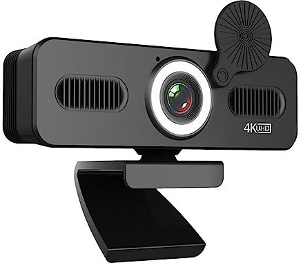 Webcam, Cámara web 4k USB Webcam 1080P Cámara web con micrófono Cámara web for PC Computadora portátil Video Mini cámara con cubierta de cámara web para Videoconferencias, Streaming y Aprendizaje(4K)
