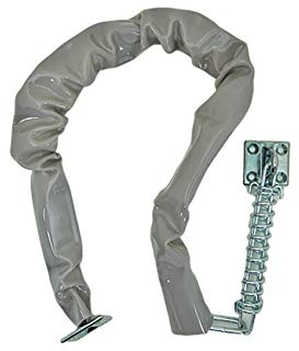 QCAA Heavy Duty Storm Door Chain Crash Steel Chain, 30 Length, Zinc Die Cast Base Zinc Plated, Steel Hook, Plastic Tube, 4 Pack