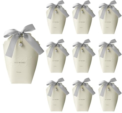 ONEBO 20 Stück Gastgeschenk mit Perlen und Bändern, Süßigkeiten Schachtel, Gastgeschenke Schachtel Hochzeit, für Hochzeit Gastgeschenk Geburtstag Kommunion Geschenkverpackung Konfirmation