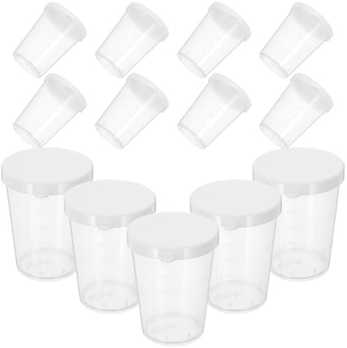 Ciieeo 20piezas Taza Medidora Con Tapa De Rosca Transparente Para Muestras De Laboratorio Medición Precisa De Líquidos