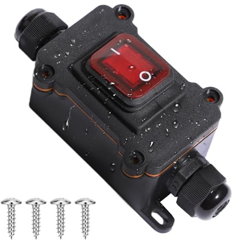 Shengbowi Inline Cord Switch IP65 Waterproof Rocker Switch 12V 30A ON/Off