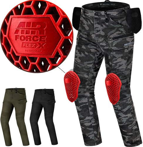 Shima Giro 3.0 Pantaloni Moto Uomo Donna con Protezioni Airforce Protettori per Ginocchia Motos Abbigliamento Armatura