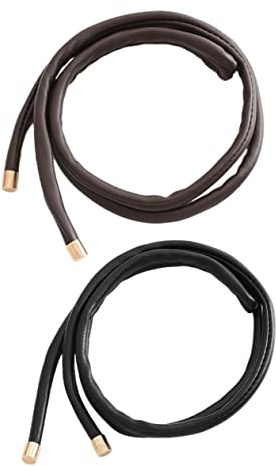 SHERCHPRY 2 Stück-pack Haargummis Herren aus Leder Elastisch Dicke Haarbänder für Pferdeschwanz Modischer Haarschmuck Fixiert Lose Haare Stilvoll und Langlebig