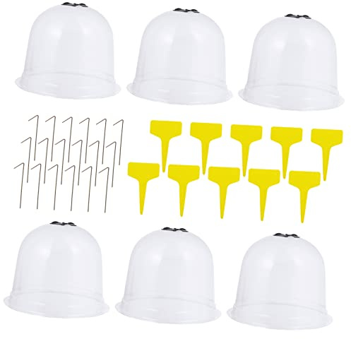 FONDOTIN Set 6 Pezzi Cupola Vegetale per Piante da Giardino con 18 Picchetti e 10 Etichette Copertura Protezione Piante Resistente UV Riutilizzabile per Protezione Antic Gelo in Giardinaggio