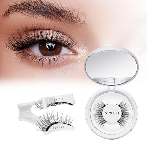 Wiederverwendbares Magnetische Wimpern natürlicher Look mit Applikator, Magnet Wimpern Set kein Kleber nötig Wimpern magnetisch QUEWEL einfach zu tragen und zu entfernen mit Anleitung (Kit-H)
