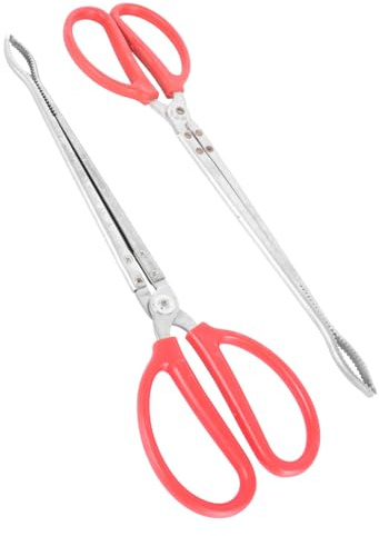 HAPINARY Pinze Per Bricchette in Acciaio Inossidabile 37 Cm Set Da 2, Morsetti Per Barbecue Resistenti Alle Alte Temperature, Raccoglitori Pratici Per Rifiuti Domestici e Grigliare