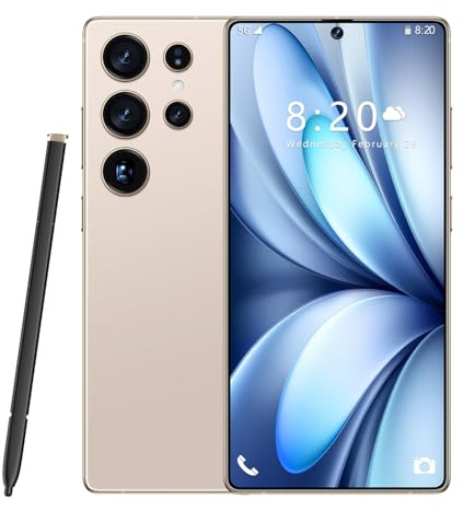 COTSRGT S24 Ultra Unlocked Mobile Phones, 16GB RAM 1TB ROM, 72MP 108MP AI Camera, 8000mAh, Dual SIM Smartphone, 5G/4G Android 14 Smart Phone, WiFi/GPS, Fingerprint/Face ID,Desert Gold-7.3 Inch