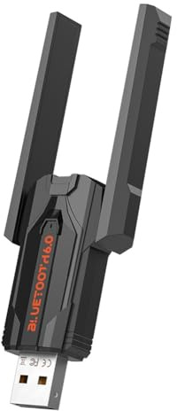 Koolenry Adaptateur USB Bluetooth 6.0 BLE/, Récepteur/Émetteur Audio USB 3 Mbps AAC/avec Double Antenne pour 8.1/10/11