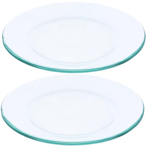 Generico Piastre di Conservazione della Cera in Vetro Trasparente, Vassoi Riscaldanti 120 MM per Lampade Aromaterapia, Set da 2 Pezzi per Diffusione Oli Aromatici in Casa e Ufficio