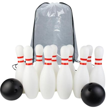 Fiocias 10 Stück Kinder Bowling Spiel Set mit Bowling Pins Bowling Bällen Spielzeug Bowling Mini Bowling Aus Langlebigem Material für Familienfeiern Partys in, 25cm