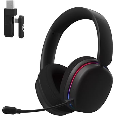 AULA G7 Pro Wireless Gaming Headset with Microphone,2.4G/BT/3.5mm Wired,7.1 Surround Sound,10ms Low Latency,40mm Drivers,Noise Cancelling,Lightweight Computer Headsets for PC/PS5/PS4/Xbox (Black)