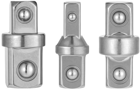 Lot de 3 adaptateurs de douille (1/2, 1/4, 3/8), adaptateur carré double extrémité pour cliquet et visseuse électrique, acier Cr-V, adaptateur universel pour clé à douille
