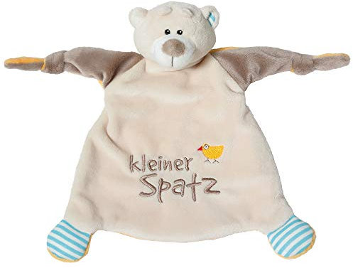 NICI Schmusetuch Bär ‚Kleiner Spatz´ 25x25 cm – Schnuffeltuch ab 0+ Monaten – Kuscheltuch für Babys & Kleinkinder – Baby Kuscheltier / Schnuffeltuch – Schmusetuch für Mädchen & Jungen – 40041