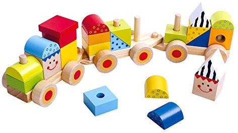 Andreu Toys 921 TKB383 Craft Trikes EA Wooden Stacking Train (EXP), Multi-Colour, 38 x 7.5 x 9.5 cm