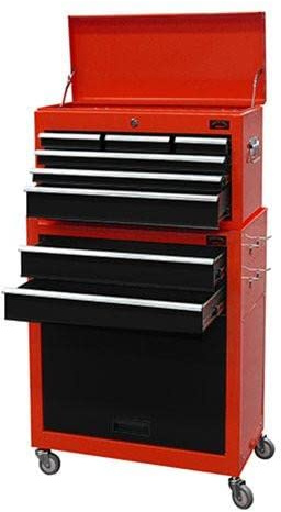 Dirty Pro Tools™ LARGE TOOL CHEST WITH SIDE TRAY TOP CABINET TOP BOX AND ROLLCAB BOX