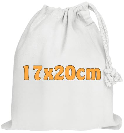 Baumwollbeutel 17x20 cm mit Kordelzug – kleine Stoffbeutel aus Baumwolle für Aufbewahrung, Geschenke oder Adventskalender - OEKO-TEX® STANDARD 100 zertifiziert (Weiß (25 Stk.))