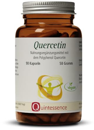 Quintessence Quercetin hochdosiert, 90 x Kapseln, Quercetin 500mg je Kapsel, Vegan, 100% Reinstoffqualität ohne Farbstoffe & andere chemische Zusätze, Produziert in Österreich