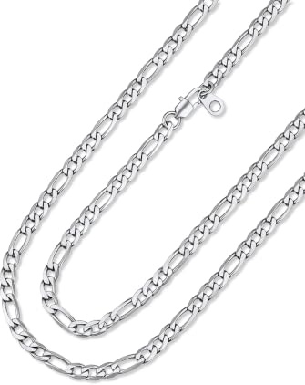ChainsHouse Cadena Mujer Gruesa 4mm Hombres Collar Acero Inoxidable Largo 65cm
