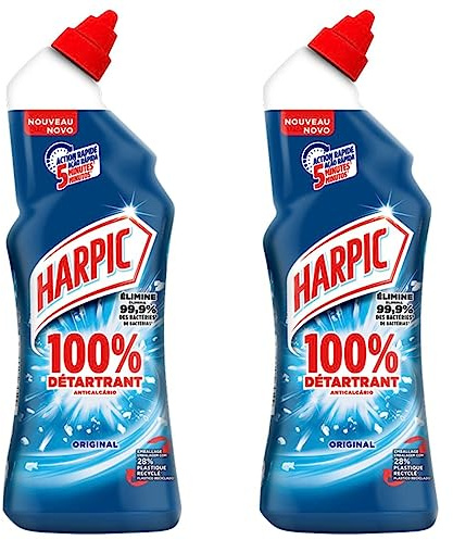 Harpic Gel WC 100% Détartrant 5 min Chrono - Lot de 2 x 750ml