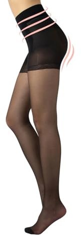 CALZITALY Feine Shaper Figurformende Strumpfhose | Schwarz, Hautfarbe | S, M, L, XL | 20 DEN | Made in Italy
