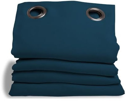 Moondream, Tenda anti-rumore 3 in 1, isolamento acustico, termico invernale e estate, 100% oscurante, tecnologia brevettata, realizzata in UE, effetto cotone, occhielli, aria Force blu, 140 x 260