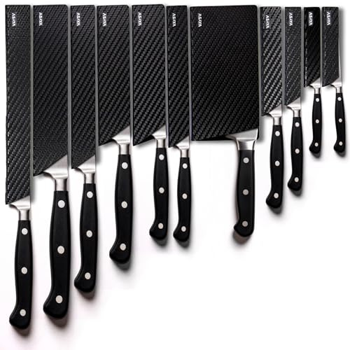 Asaya Professional Chef Knife Edge Guards – 11 Piece Knives Universal Covers - Extra Strength ABS Plastic and Food Safe Kitchen Knife Sheath Covers – Knives Not Included