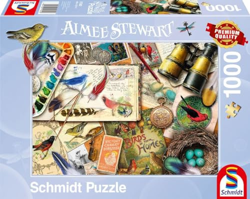 Schmidt Spiele 57582 Aimee Stewart, Aufgetischt Vogelbeobachtung, 1000 Teile Puzzle