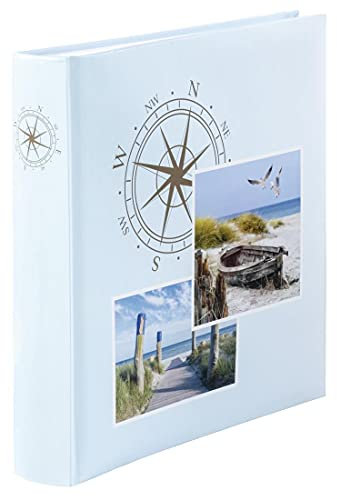 Hama Fotoalbum mit Ostsee-Motiv (Jumbo Fotobuch 30x30 cm, Photo-Album mit 100 weißen Seiten, Album zum Selbstgestalten und zum Einkleben, Bilderalbum für Urlaubs-Fotos) blau