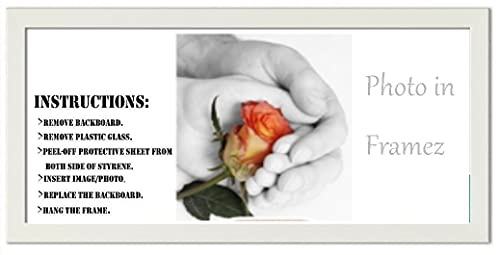 36 X 18 White Panoramic Sizes Picture Frames Photo Frames Modern Poster Frame (White, 36x18)