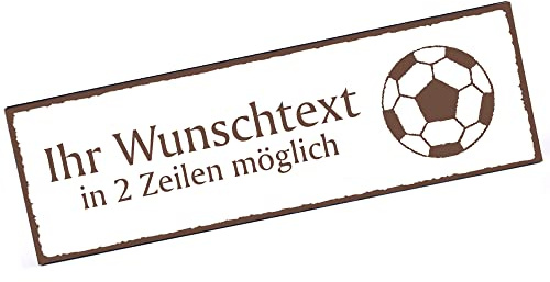 Türschild Fußball Namensschild personalisiert mit Gravur- 150mm x 50mm - selbstklebend