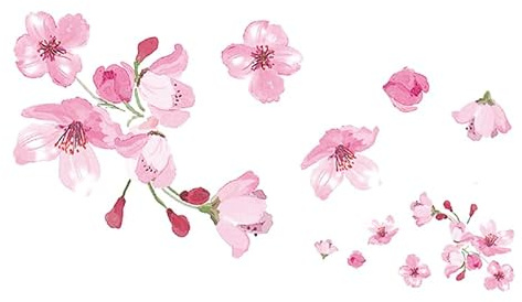10 pcs Simple Cute Cherry Blossom Temporary Tattoo Girl Heart Waterproof Long-Lasting Small Fresh Japanese-Style Temporary Tattoo