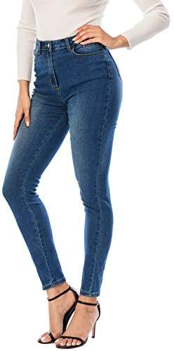 Ecupper Vaqueros Skinny Fit para Mujer, Vaqueros Slim de Cintura Alta, Vaqueros Estirables para Mujer